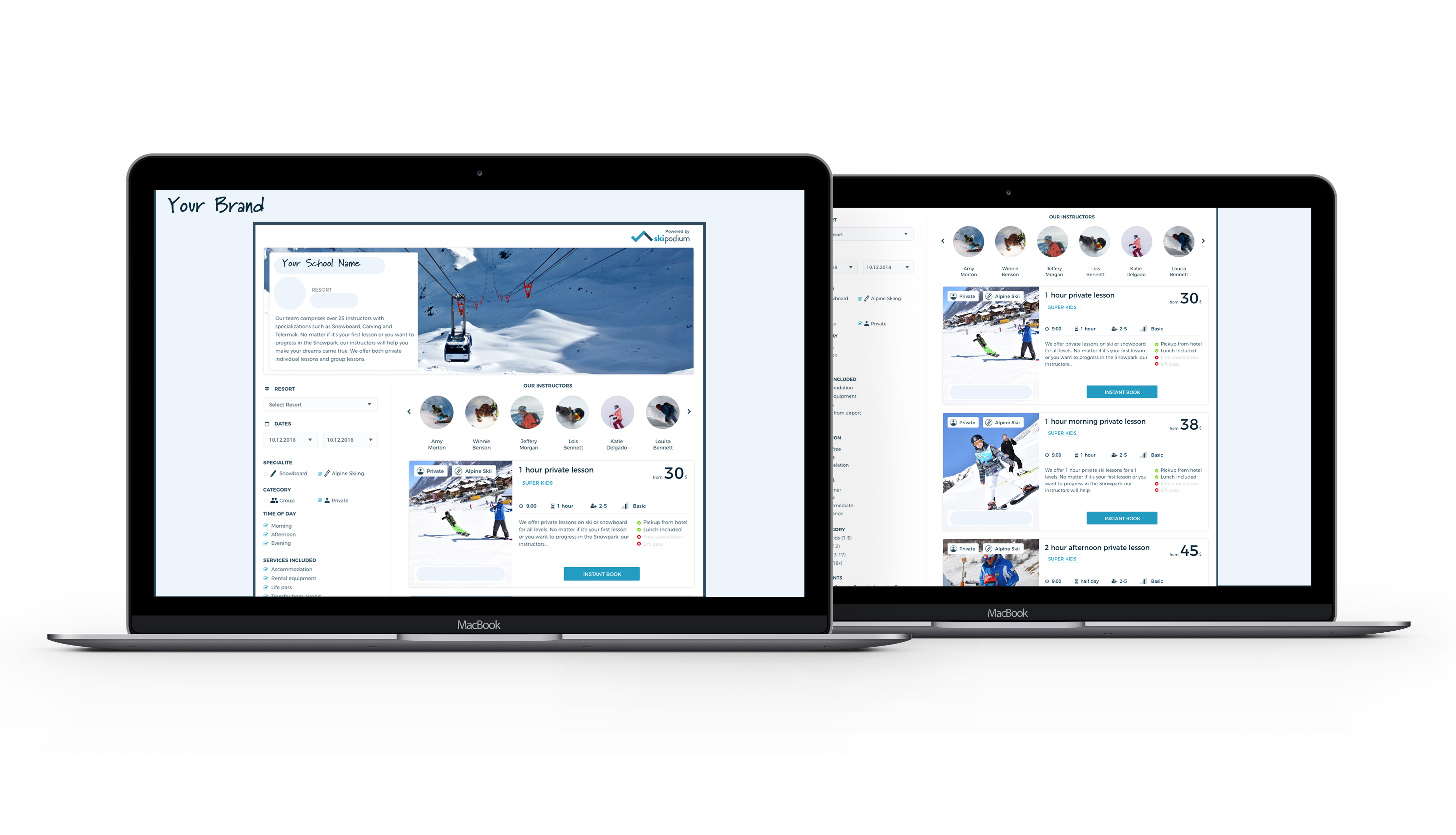 E-commerce for ski resorts and schools